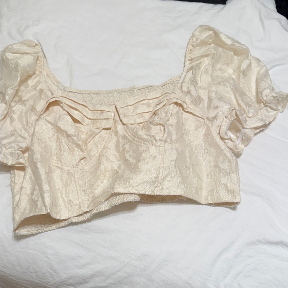 Elegant Cream Puff Sleeve Top